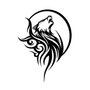 Wallity Wolfmoon Accesorio Decorativo de Pared de Metal Negro